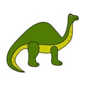 Dinosaur Brontosaurus isolated. Cartoon style. Childish vector illustration